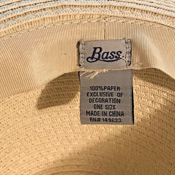 Bass Wide Brim Sun Hat Women OSFM Paper Straw Packable Floppy Beach Headwear - Picture 11 of 13